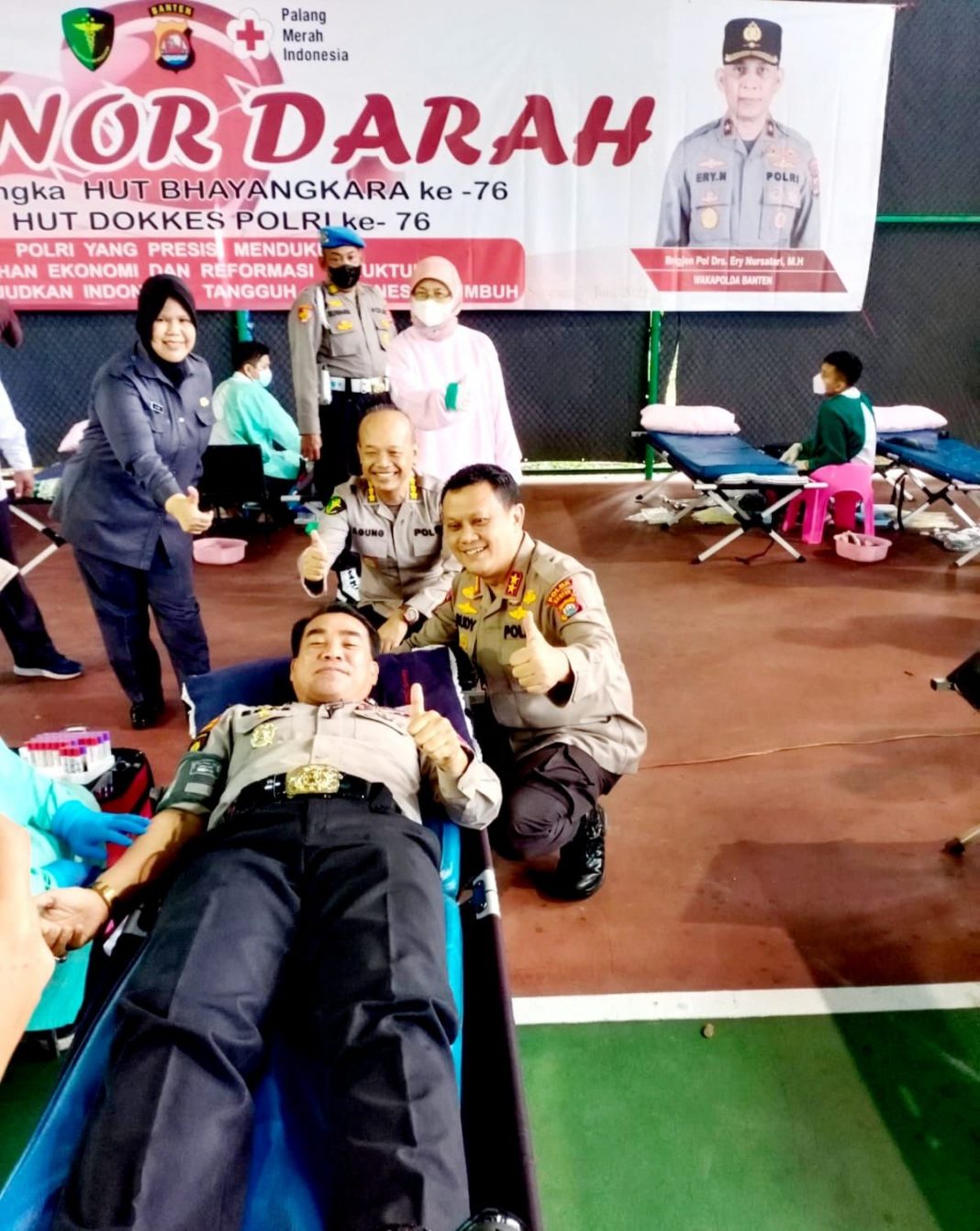 Dirpamobvit Polda Banten Donorkan Darah Dalam Rangka HUT Bhayangkara Ke-76