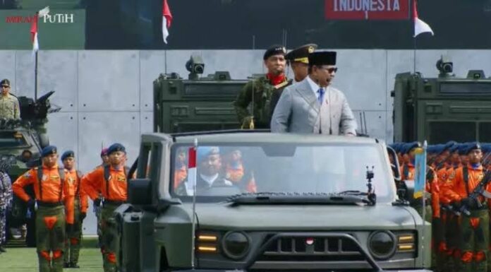Prabowo Pimpin Upacara Parade HUT Ke-81 TNI di Cilangkap, 3.378 Personel dan 38 Alutsista Dikerahkan